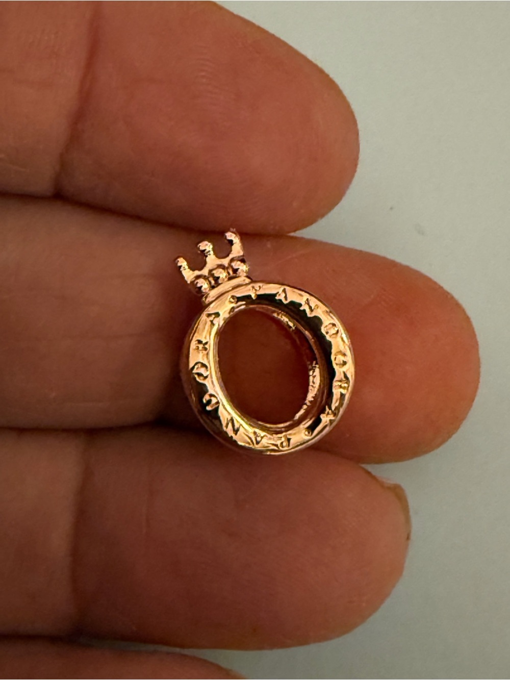 Rose Gold Crown O Pendant Charm – Women Jewelry